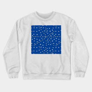 Silver and Gold Polka Dots on Blue Crewneck Sweatshirt